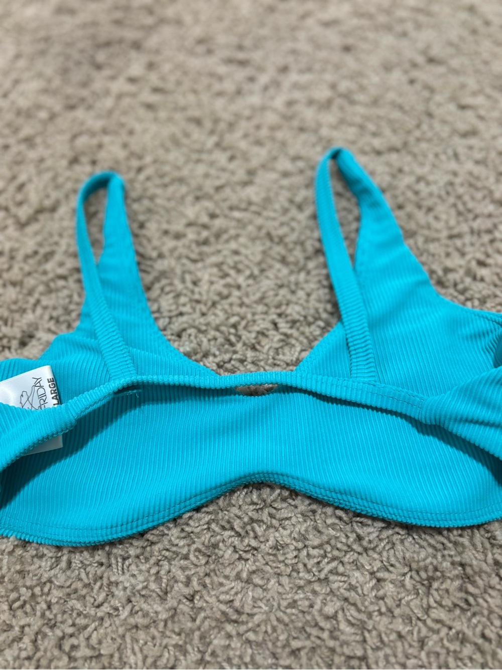 Tiger Friday Aqua Ribbed Top - Picture 2 of 4